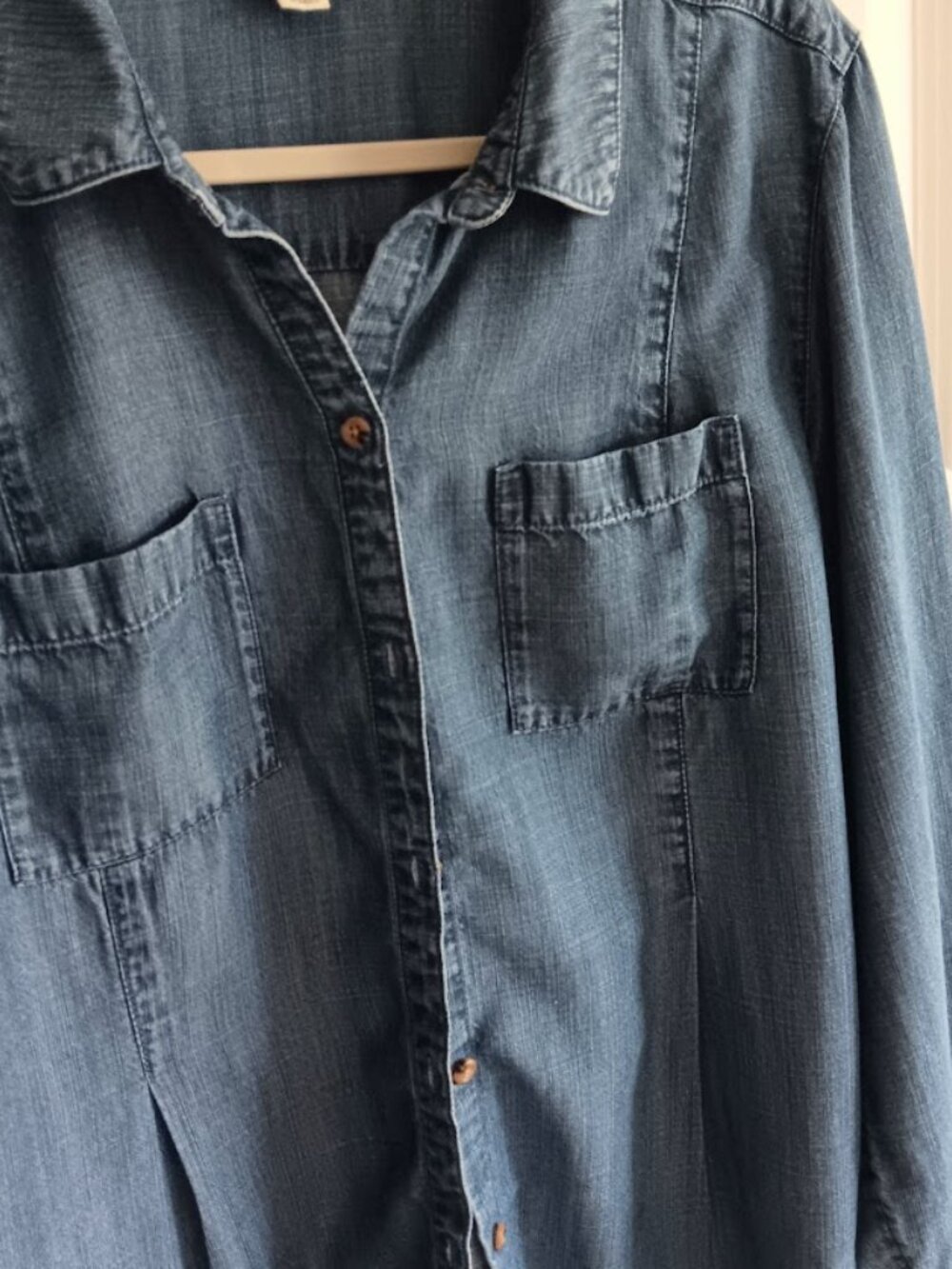 J Jill 2X Denim Long Sleeve Shirt Pockets - Picture 2 of 7